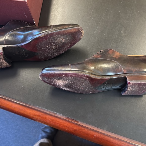 Carmina cap toe Oxfords 7 1/2 UK burgundy museum - Picture 3 of 5